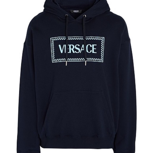 Versace Navy Hoodie with Logo - Picture 1 of 1